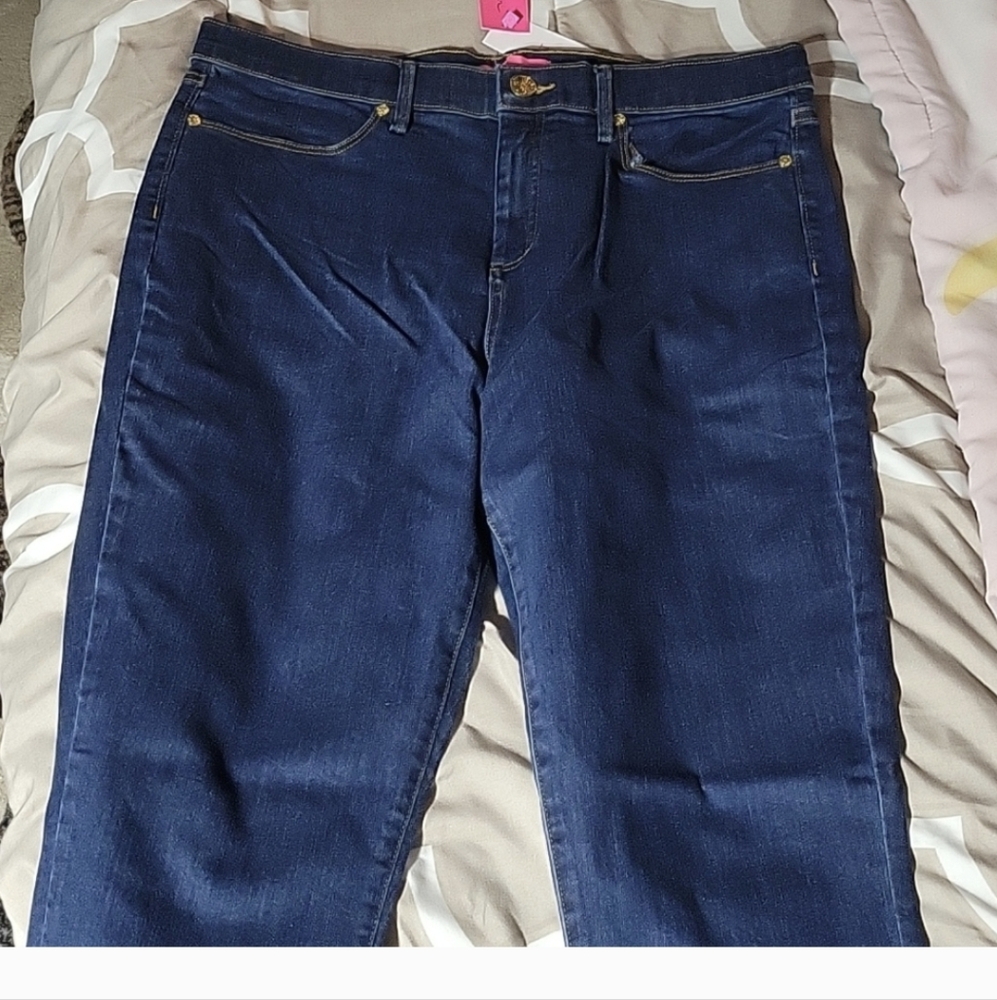 Lilly Pulitzer Dark Blue Straight Leg Jeans 14